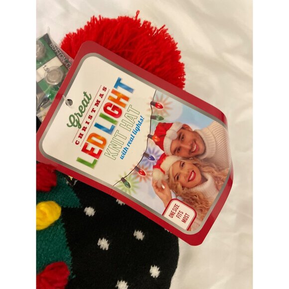 Great Christmas LED Light Knit Hat With Real Lights Holiday - Picture 4 of 8